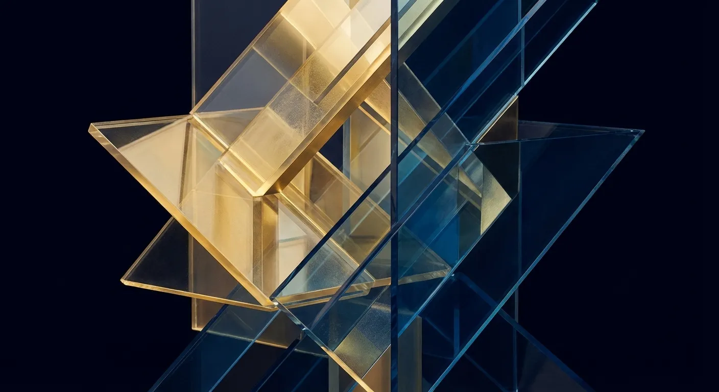 金融科技的半透明幾何結構藝術