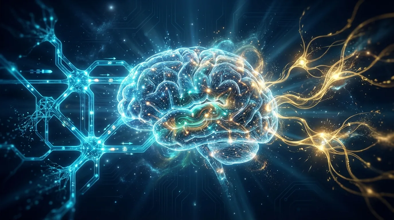 終身學習的概念示意圖，展示神經網路在學習新任務時保護舊知識的平衡過程