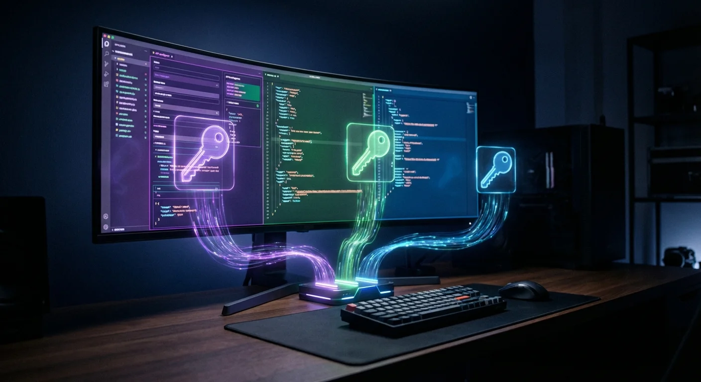 OpenClaw API Key Konfiguration und Multi-Modell-Schlusselverwaltungsdiagramm
