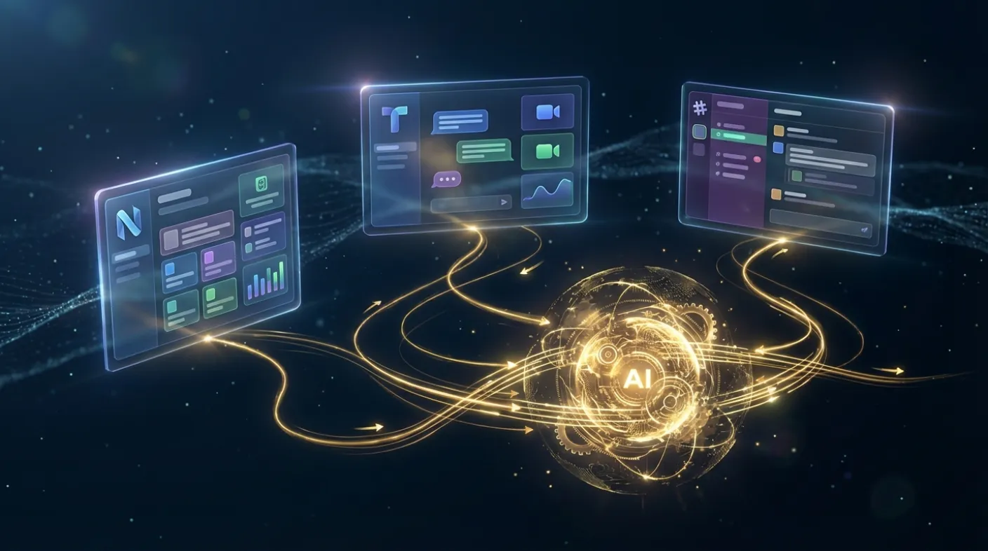 OpenClaw 與 Notion、Teams、Slack 企業平台整合架構圖