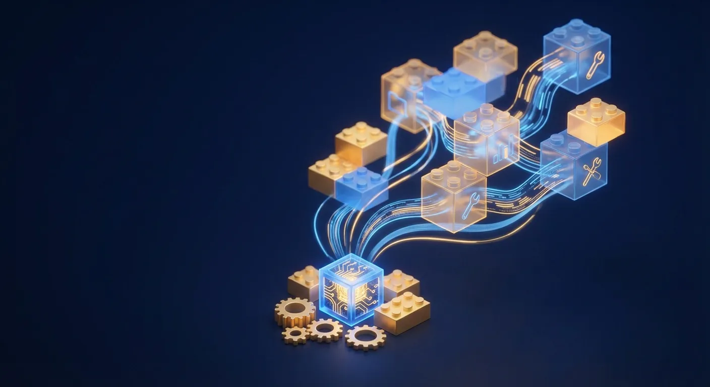 中小企業 AI 導入策略的抽象視覺化呈現