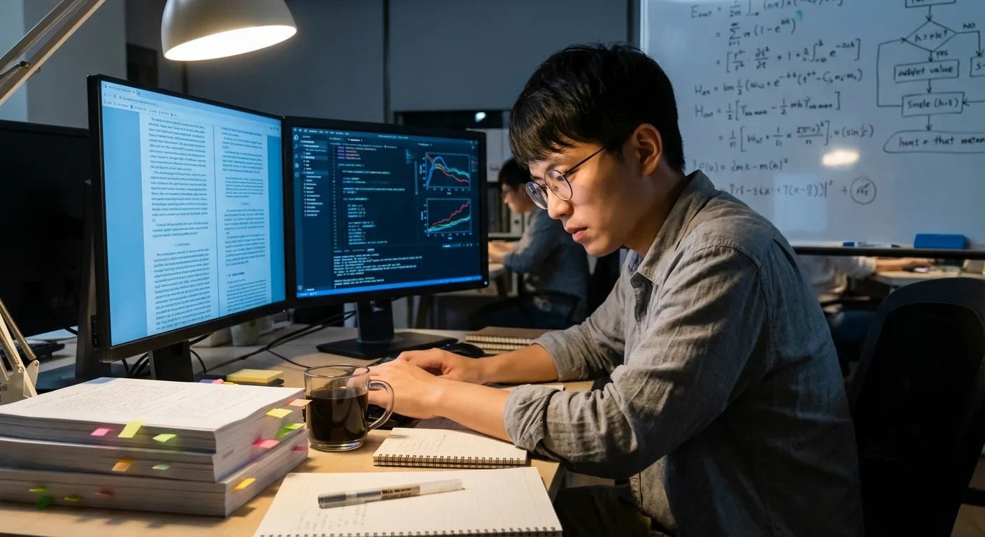 博士研究員深夜研究